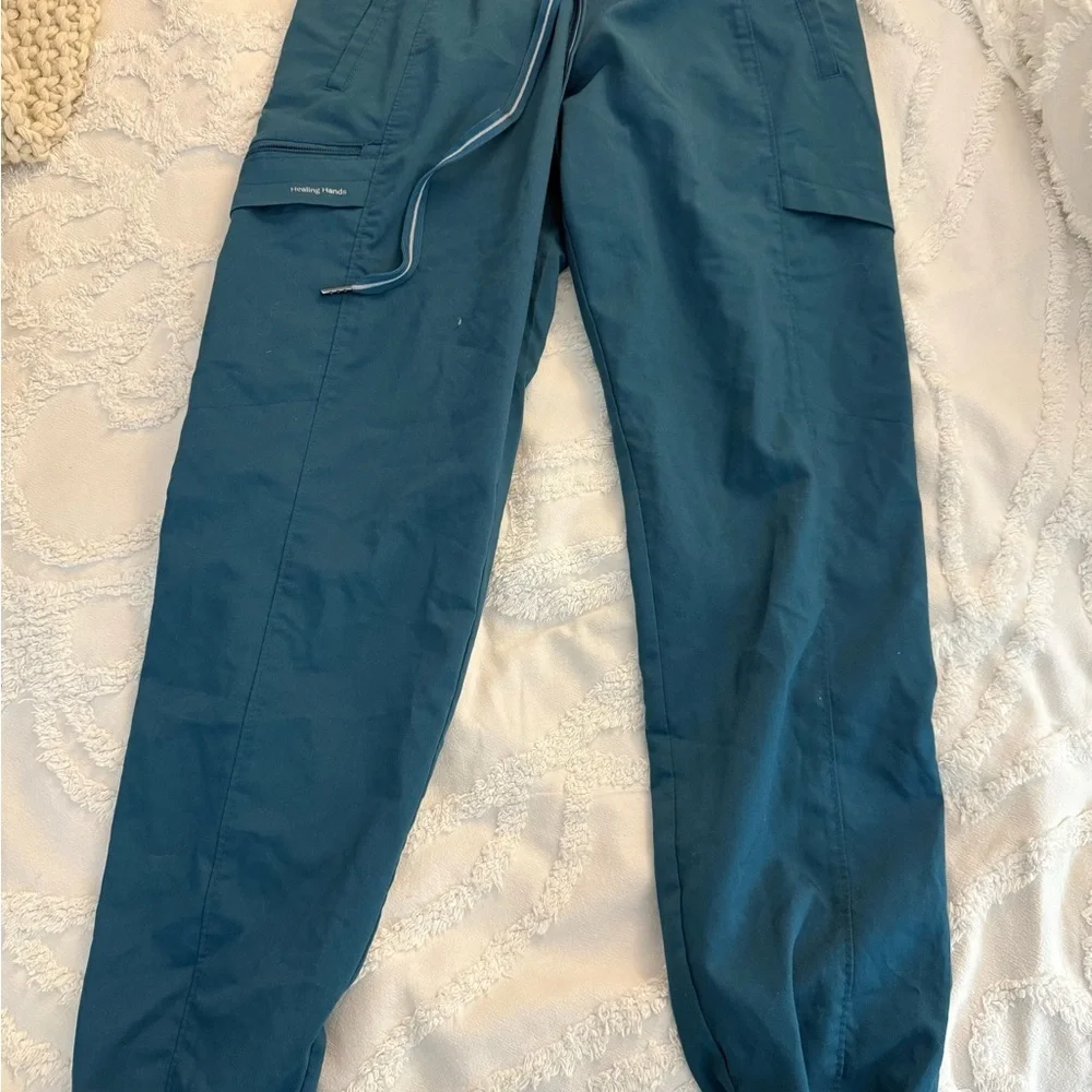 WoMen's tel blue scrub Pants